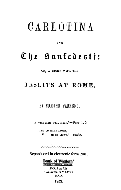 (image for) Carlotina And The Sanfedsti - Click Image to Close
